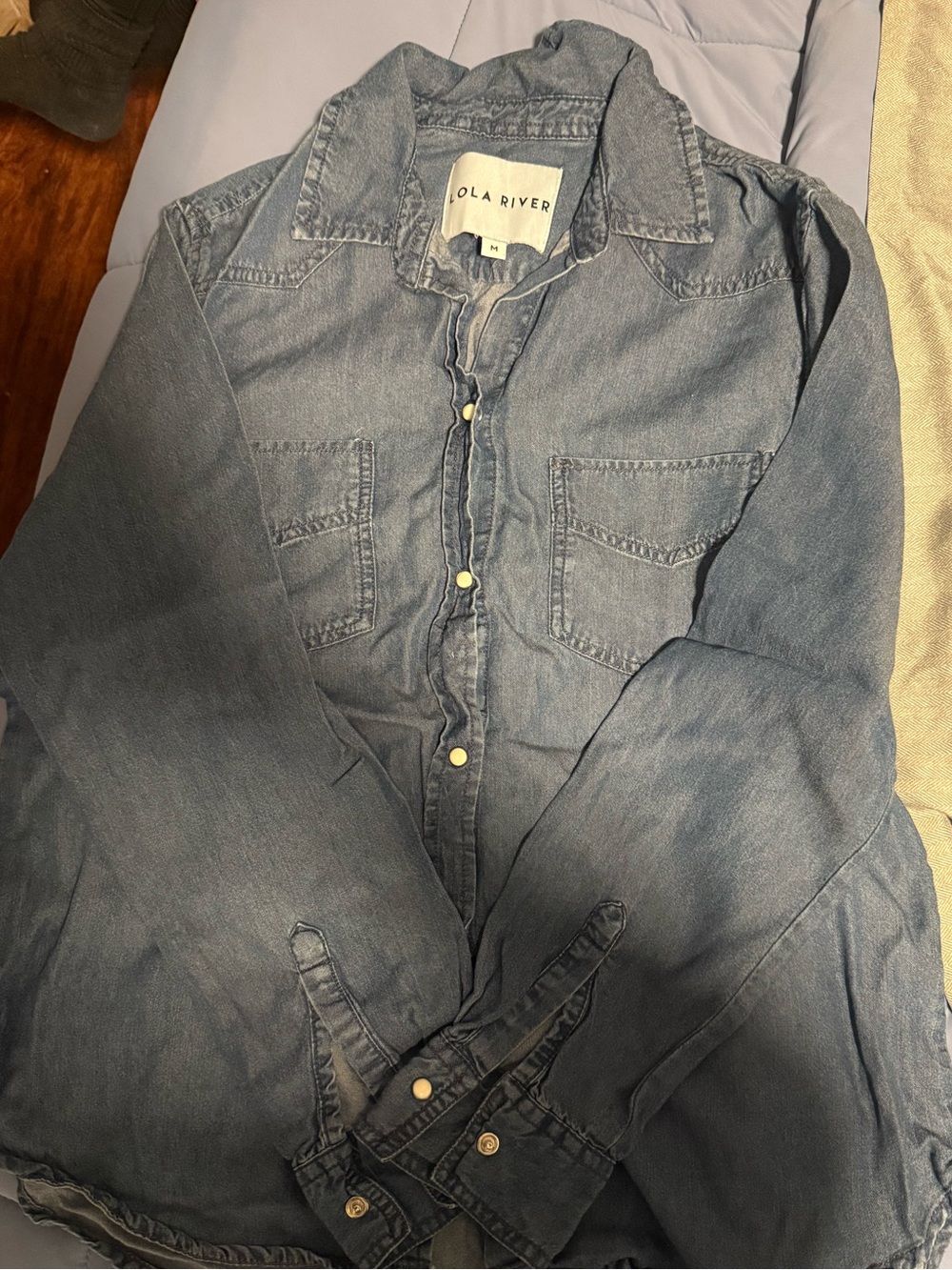 Lola River Women's Denim Button-Front Shirt - Blue